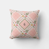 Coussin Monogramme floral rose (Recto)