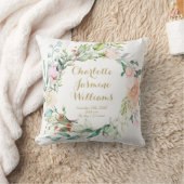 Coussin Monogramme Floral Statistiques Naissance Chambre d (Couverture)