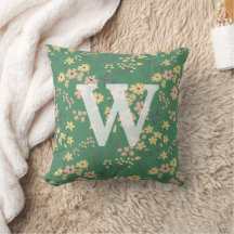 Monogramme floral vert Boho moderne initial