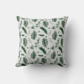 Coussin Monogramme Forêt Vert Feuilles Botanique 3 Initial (Verso)