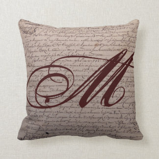 Coussin Monogramme français d'écriture