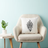 Coussin Monogramme G Modèle floral noir et blanc initial (Chaise)