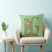Coussin Monogramme G Vert Printemps Mariage de Famille, An (Chaise)