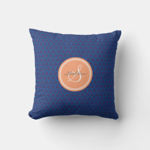 Coussin Monogramme géométrique de motif d'abrégé sur chic