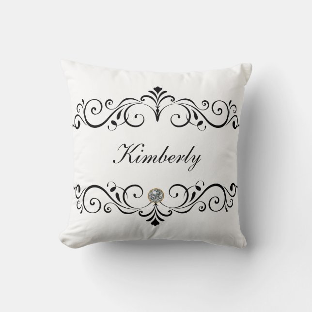 Coussin Monogramme Girly Bling (Recto)