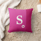 Coussin Monogramme Girly Rose Purple Heart Moderne Chic (Couverture)