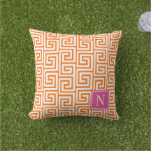 Monogramme grec Prépa – Orange et Rose Choc
