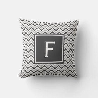 Coussin Monogramme Grey Chevron