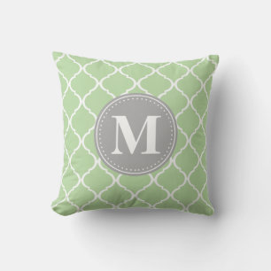 Coussin Monogramme Gris de lattice marocain