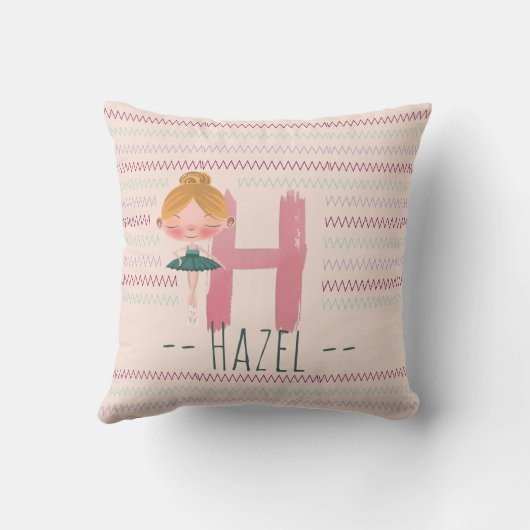 Coussin Monogramme H rose vif - Art personnalisé (Verso)