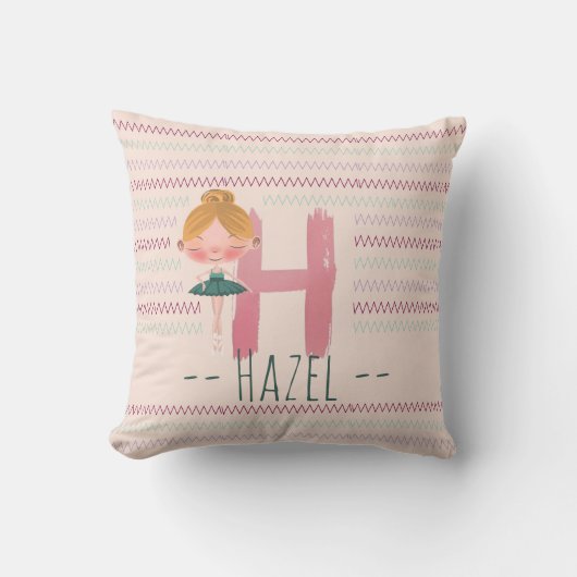 Coussin Monogramme H rose vif - Art personnalisé (Recto)