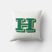 Coussin Monogramme Initial de Style Universitaire Vert et (Verso)