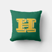 Coussin Monogramme Initial de Style Universitaire Vert et (Recto)