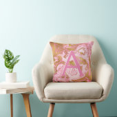 Coussin Monogramme initial en marbre rose et or chaud (Chaise)