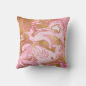 Coussin Monogramme initial en marbre rose et or chaud (Verso)