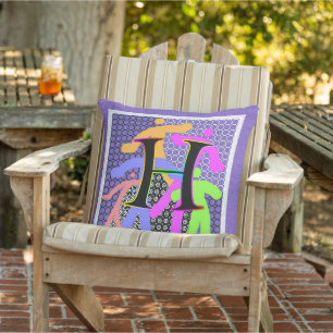 Coussin Monogramme initial H Multi