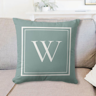 Coussin Monogramme Initial Personnalisé Classique Nom
