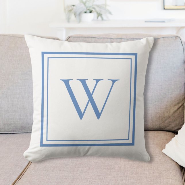Coussin Monogramme Initial Personnalisé Classique Nom (Créateur téléchargé)