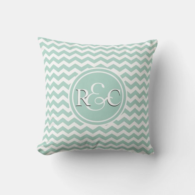 Coussin Monogramme initial personnalisé par Chevron de (Recto)