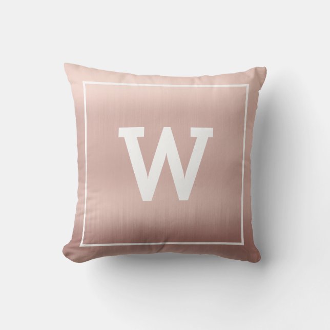 Coussin Monogramme initial rose simple (Recto)
