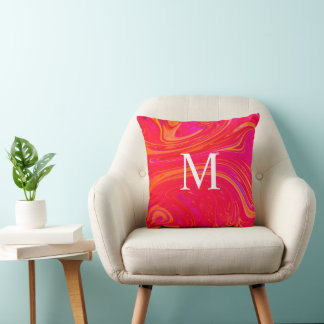 Coussin Monogramme initiale coloré moderne