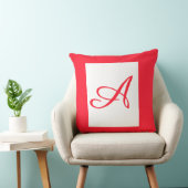 Coussin Monogramme initiale cursive A carré décoration en (Chaise)