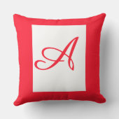 Coussin Monogramme initiale cursive A carré décoration en (Verso)