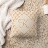 Coussin Monogramme initiale écriture Champagne (Couverture)