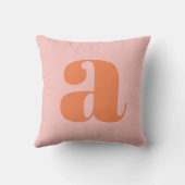 Coussin Monogramme initiale lettre gras orange rose person (Verso)