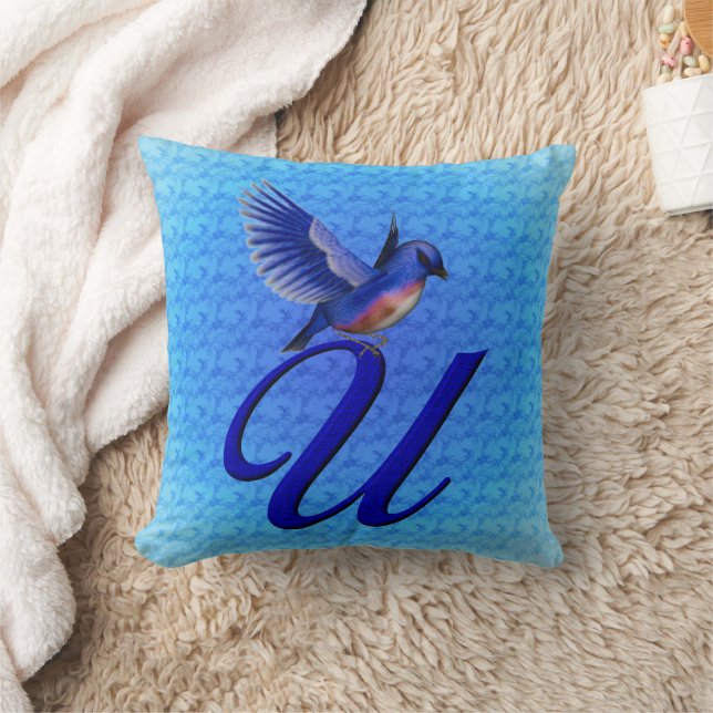 Coussin Monogramme initiale U Bluebird (Couverture)