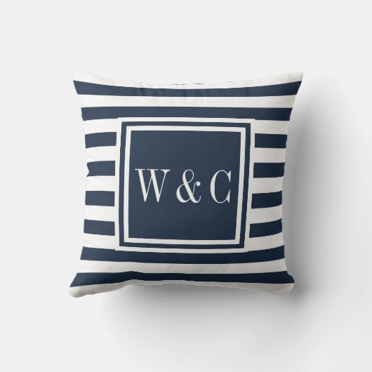 Coussin Monogramme Initiales De Couple (Verso)