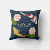 Coussin Monogramme japonais de poisson koi (Verso)