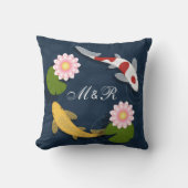 Coussin Monogramme japonais de poisson koi (Recto)