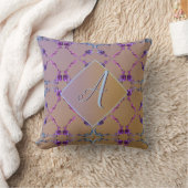 Coussin Monogramme Lavender Blush Coeurs Roses Fourre-tout (Couverture)