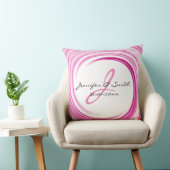 Coussin Monogramme Lavender Swirl Art Abstrait (Chaise)