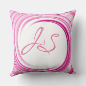 Coussin Monogramme Lavender Swirl Art Abstrait (Verso)