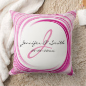 Coussin Monogramme Lavender Swirl Art Abstrait (Couverture)