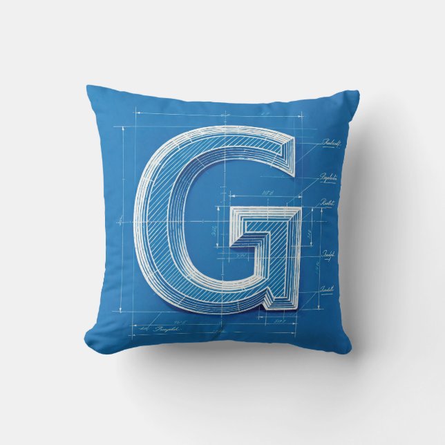 Coussin Monogramme lettre G plan (Recto)