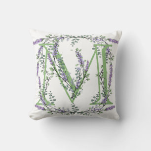 Coussin Monogramme M Lavender Eucalyptus