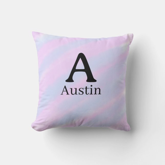 Coussin Monogramme majuscule masculine ajouter un nom past (Recto)