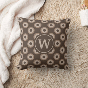 Coussin Monogramme Mocha Cercles Et Points