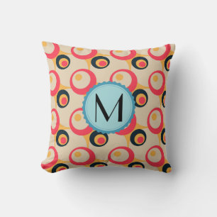 Coussin Monogramme moderne Cercles géométriques Motif