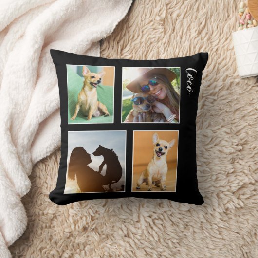 Coussin Monogramme moderne | de collage de photo (Couverture)