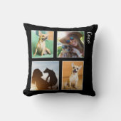 Coussin Monogramme moderne | de collage de photo (Recto)