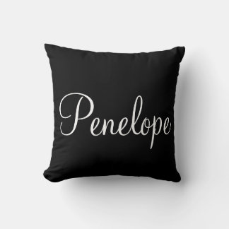 Coussin Monogramme moderne noir et blanc