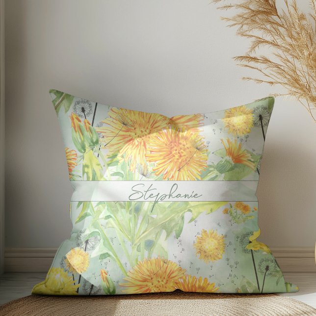 Coussin Monogramme Motif de l'aquarelle vintage (Créateur téléchargé)