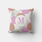 Coussin Monogramme Motif rose Abstrait moderne (Recto)