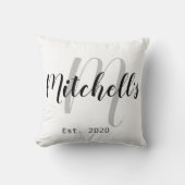 Coussin Monogramme noir et blanc moderne (Recto)