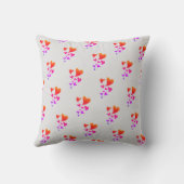 Coussin Monogramme Nom de Famille Couleur Violette Cœurs I (Verso)