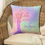 Coussin Monogramme Nom Fille Arc-en-ciel Étincelles<br><div class="desc">Cette coussin girly est décorée d'un arbre et d'un arrière - plan dans les couleurs de l'arc-en-ciel avec de faux étoiles scintillantes. Vous pouvez le customiser avec un nom et un monogramme. Vous pouvez également modifier la couleur et la police du texte à l'aide de l'option personnaliser supplémentaire. Arbre de...</div>